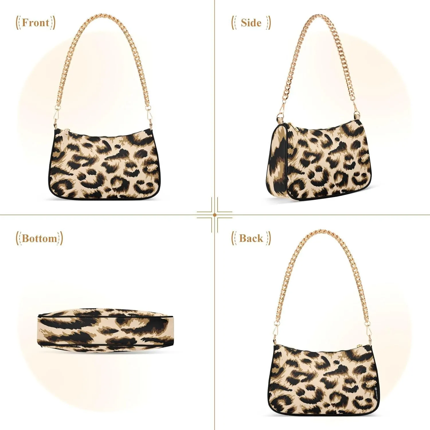 Shoulder Bags for Women Animal Zebra Leopard Cheetah Tiger Print Hobo Tote Handbag Small Clutch Purse with Zipper Closure