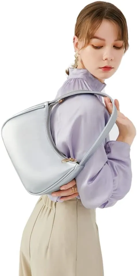 Shoulder Bags for Women, Cute Hobo Tote Handbag Mini Clutch Purse with Zipper Closure