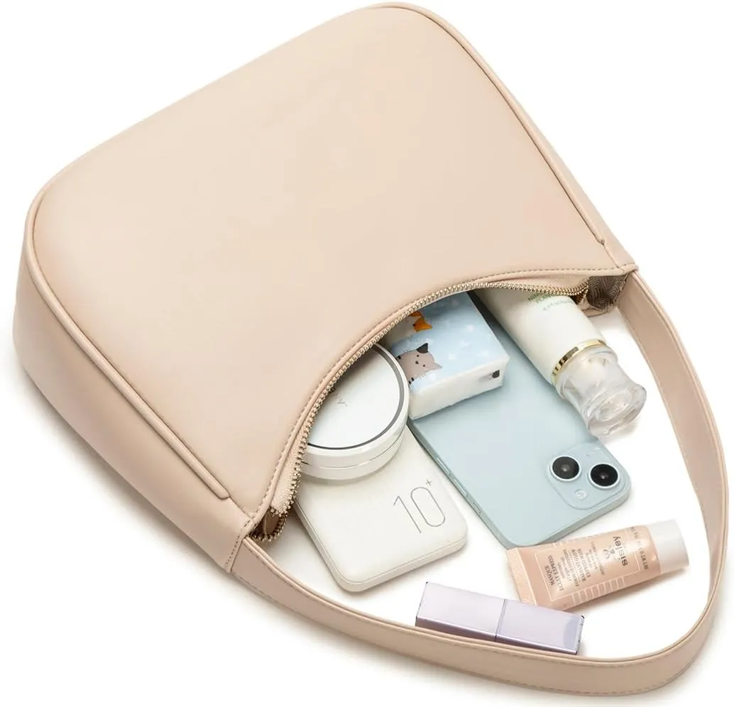 Shoulder Bags for Women, Cute Hobo Tote Handbag Mini Clutch Purse with Zipper Closure