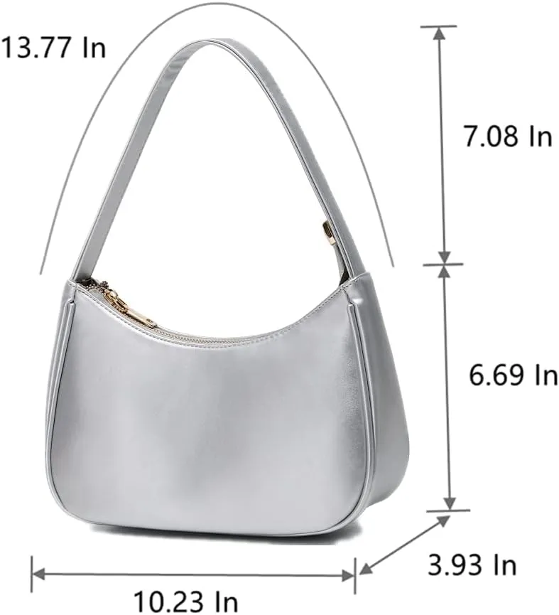 Shoulder Bags for Women, Cute Hobo Tote Handbag Mini Clutch Purse with Zipper Closure