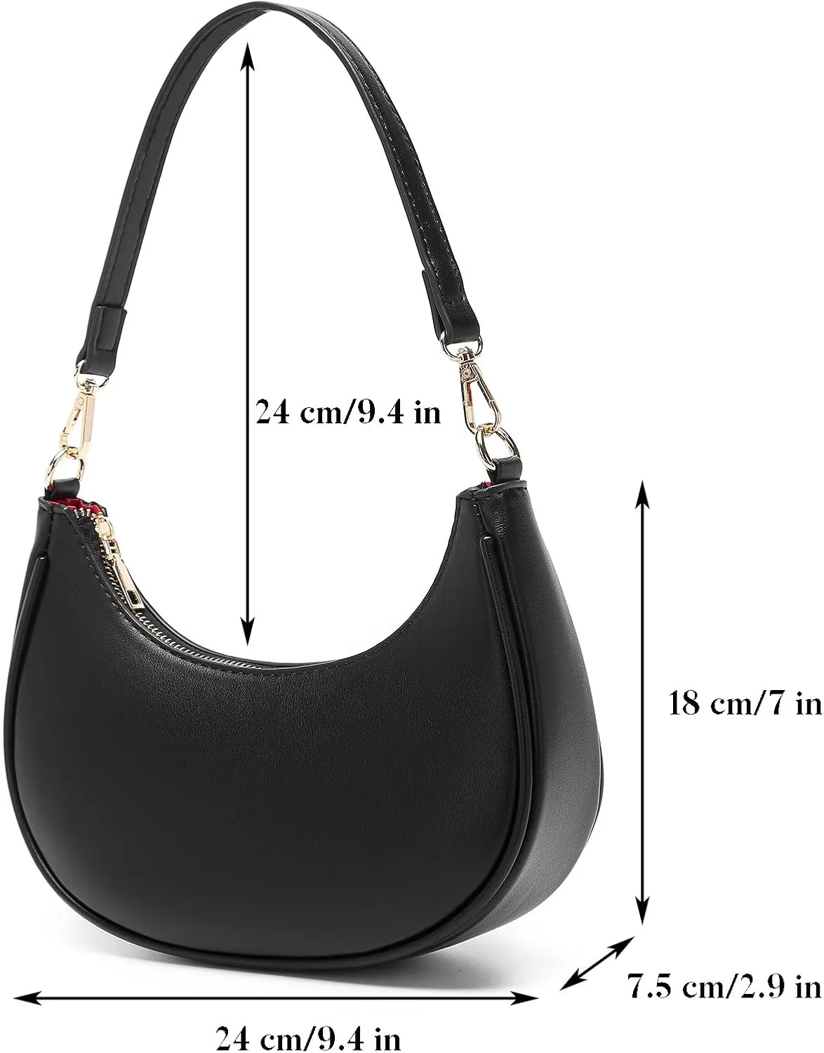 Shoulder Bags for Women, Cute Hobo Tote Handbag Mini Clutch Purse with Zipper Closure