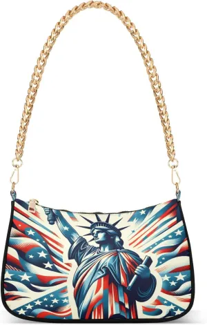 Shoulder Bags for Women The Statue Of Liberty Hobo Tote Handbag Small Clutch Purse with Zipper Closure