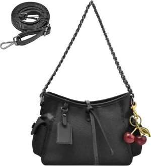 Shoulder Bags Purses for Women, Hobo Tote Crossbody Bag Wallet Women with 2 Removable Strap 1 Cherry Keychain