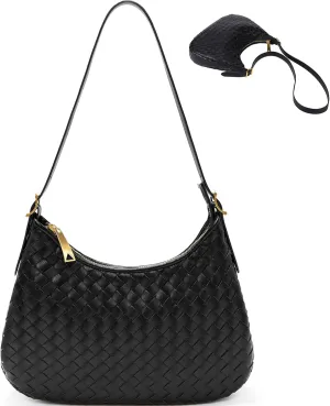 Shoulder Handbags for Women Crossbody Woven Leather Tote Shoulder Bag Purse Hobo Lightweight With Zipper Adjustable Strap