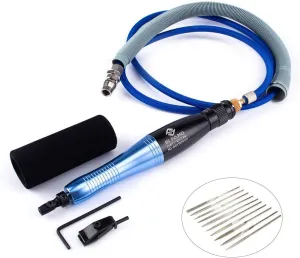 SI FANG Turbine Reciprocating Pneumatic Ultrasound Grinder Micro Pneumatic Air Pencil Die Grinder Kit for Mould Metal Lapping Filing Grinding Buffing Polishing Sanding Tools