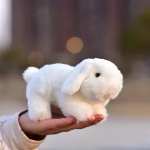 Simulated White Rabbit Plush Toy Stuffed Animal Rabbit Doll with a Body Length of About 7 inches Rabbit Bunny