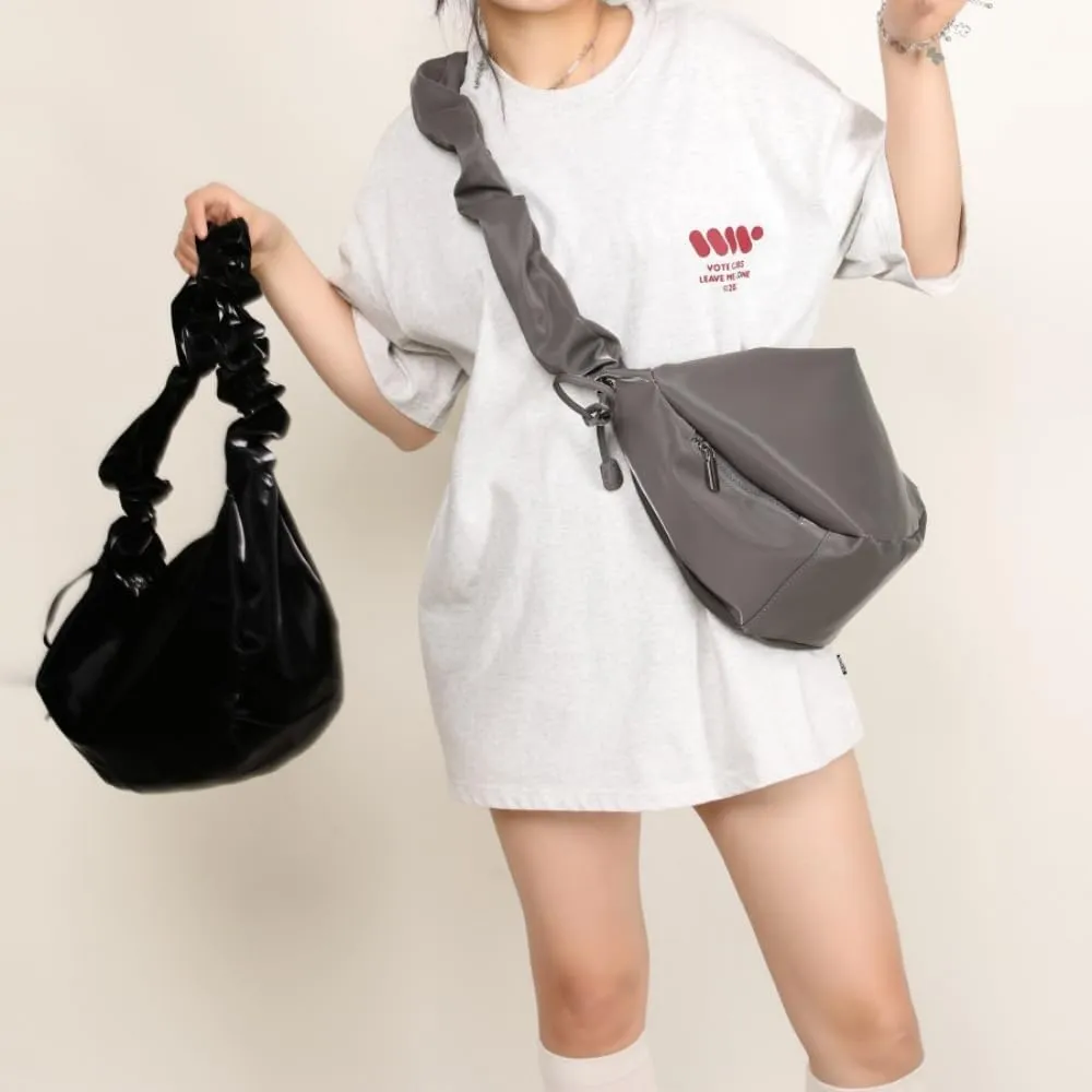 Single Shoulder Crossbody Bag for Women Cloud Shape Handbag and Purse Nylon Hobo Bag (Grey)