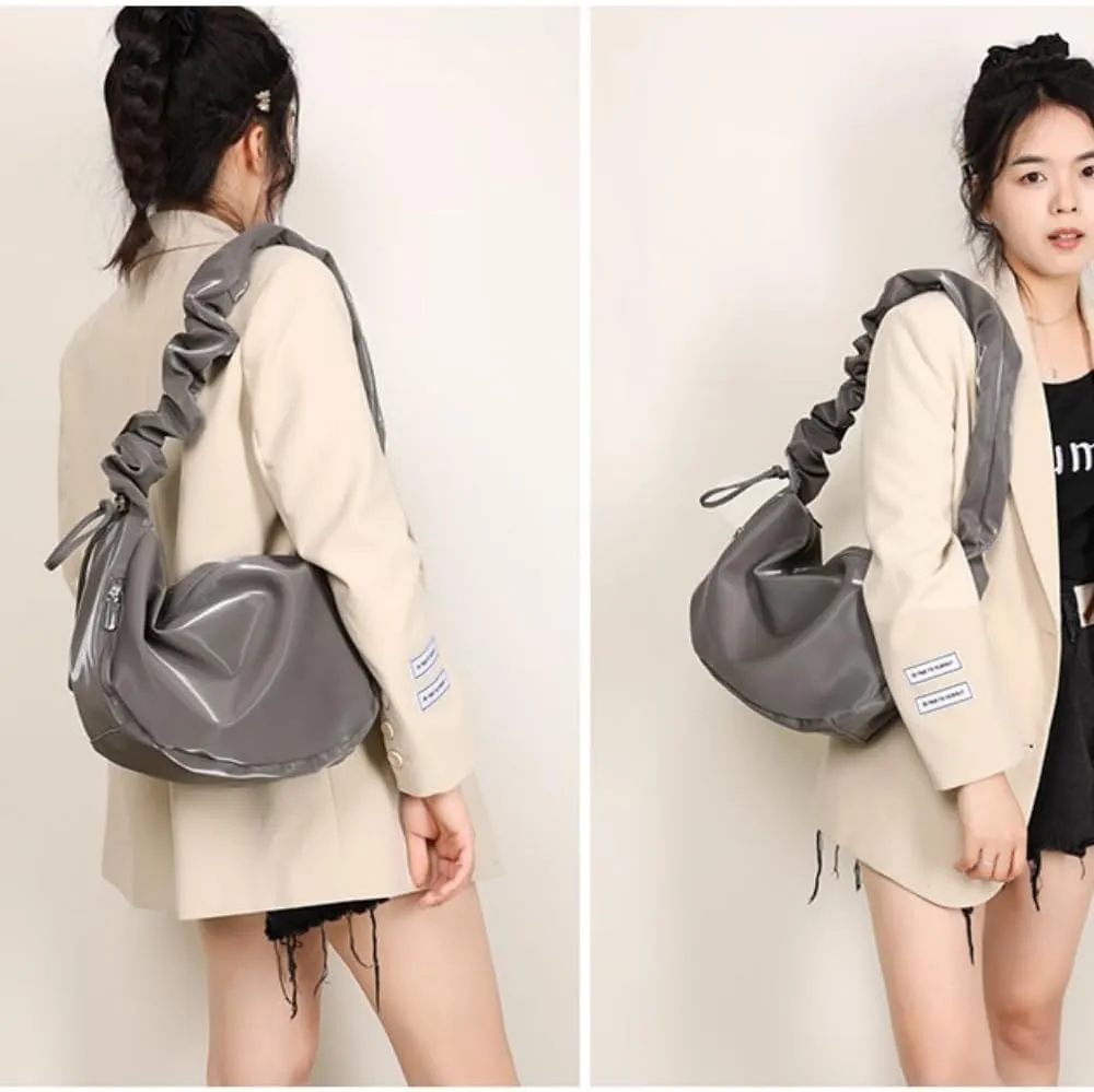 Single Shoulder Crossbody Bag for Women Cloud Shape Handbag and Purse Nylon Hobo Bag (Grey)