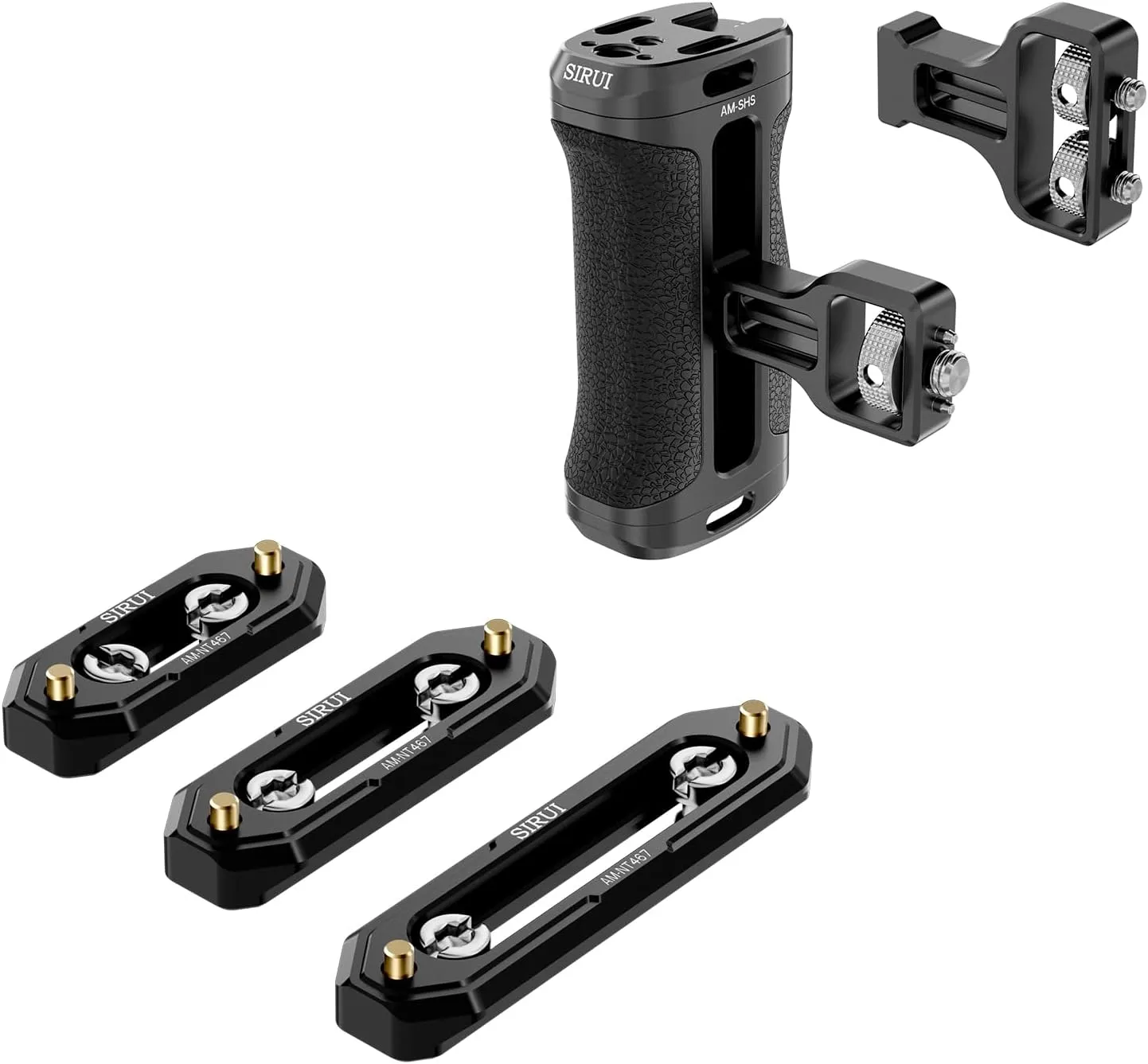 SIRUI Side Handle with ARRI Locating and Dual 1/4" Screw Mount Optional and 3 Pack NATO Rail Set Bundle