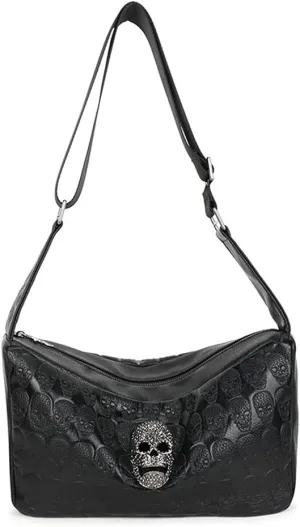 Skull Handbag Shoulder Bag PU LeatherWomen Handbag with Adjustable Shoulder Strap