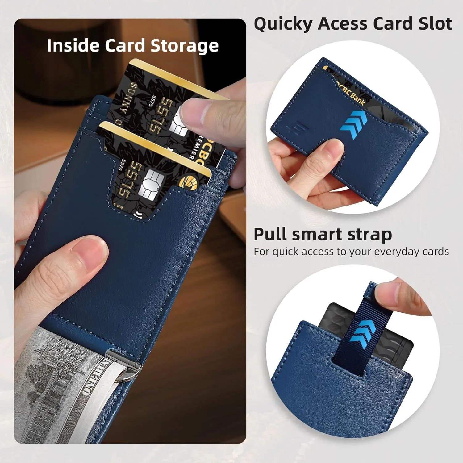 Slim Minimalist Wallet for Men- Money Clip Wallet | Bifold Men Wallets | RFID Blocking Wallet | Genuine Leather Wallets for Men | 12 Card Holder Mens Wallet | Mens Front Pocket wallet