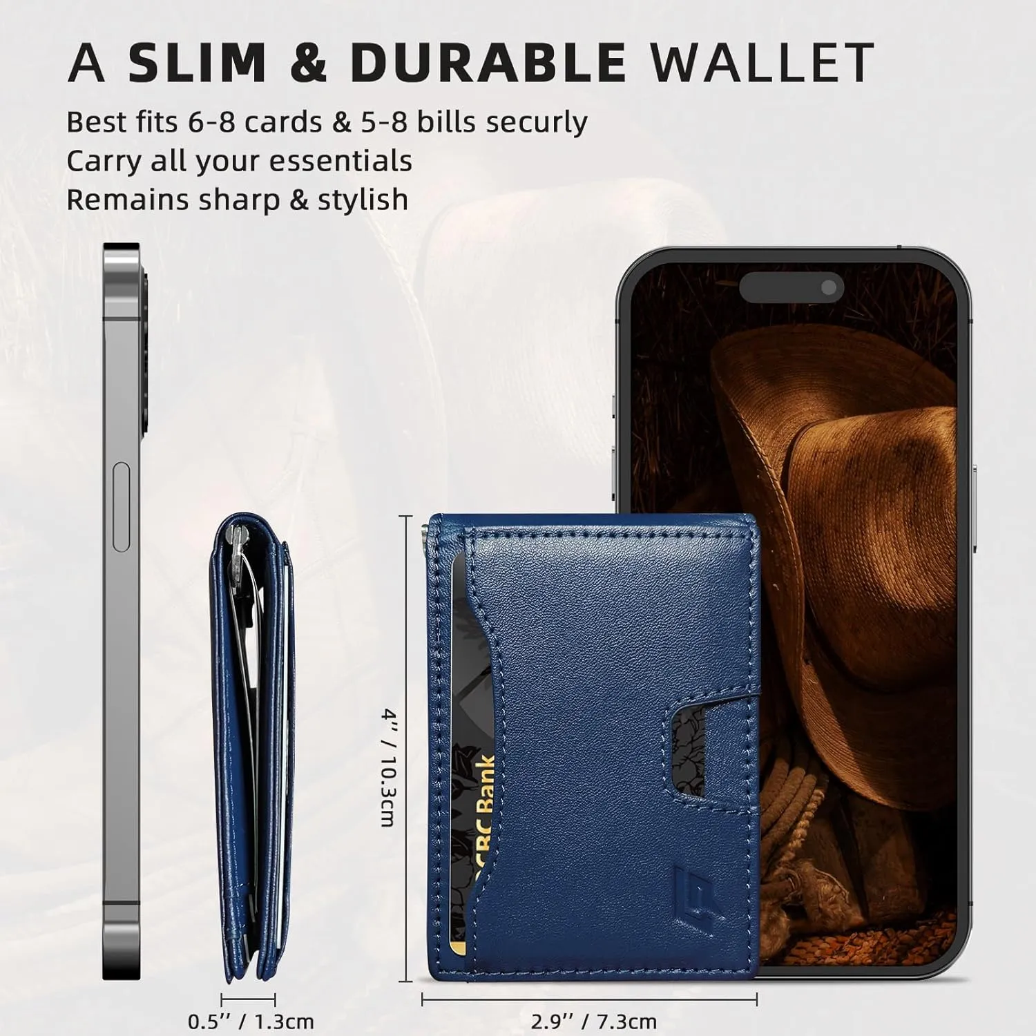Slim Minimalist Wallet for Men- Money Clip Wallet | Bifold Men Wallets | RFID Blocking Wallet | Genuine Leather Wallets for Men | 12 Card Holder Mens Wallet | Mens Front Pocket wallet