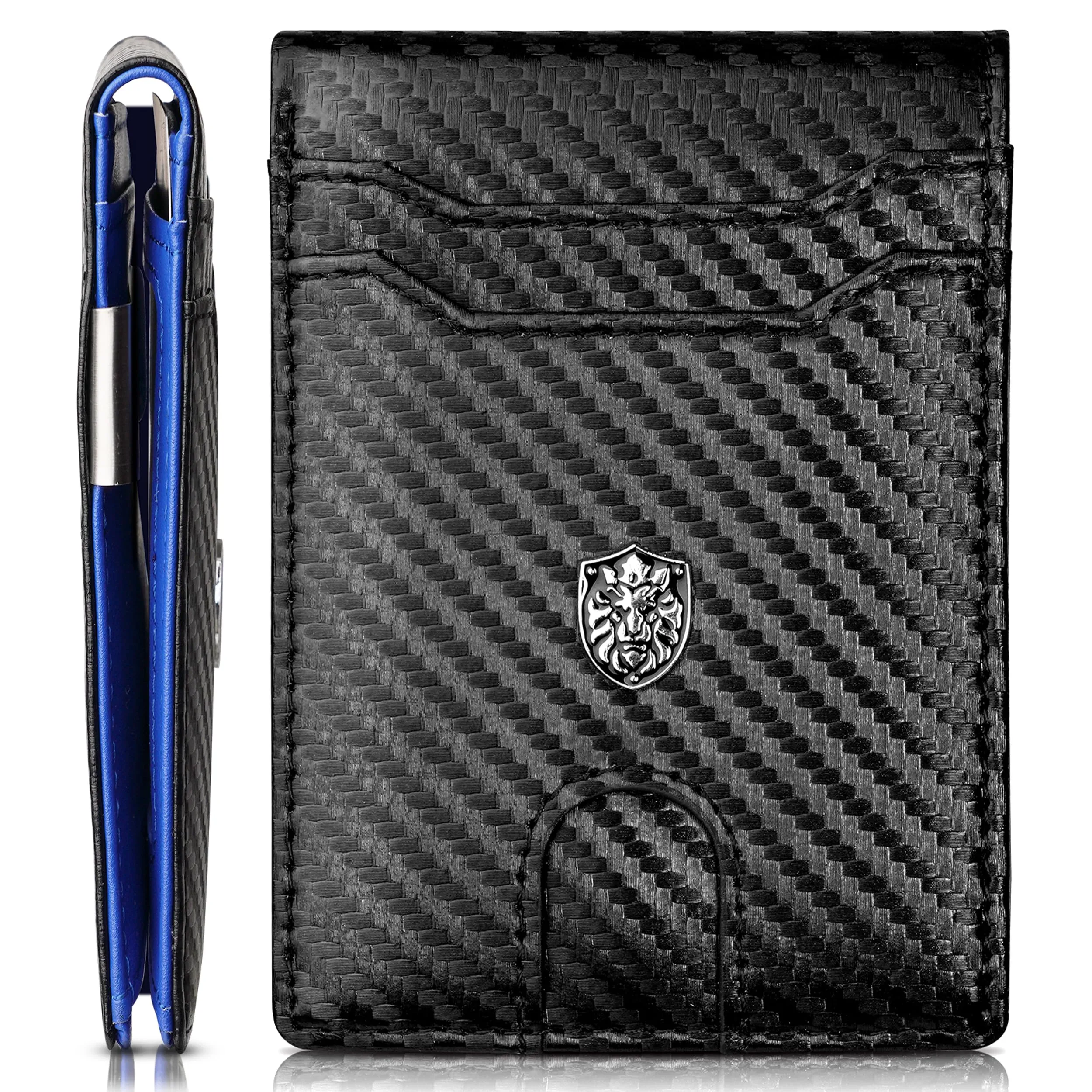 Slim RFID Men Wallets with Money Clip and 12 Cards Holder