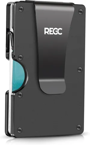 Slim Wallet for Men, Metal Money Clip Wallet, RFID Blocking Minimalist Wallet, Pocket Cash Credit Card Holder for Men (New, Black)