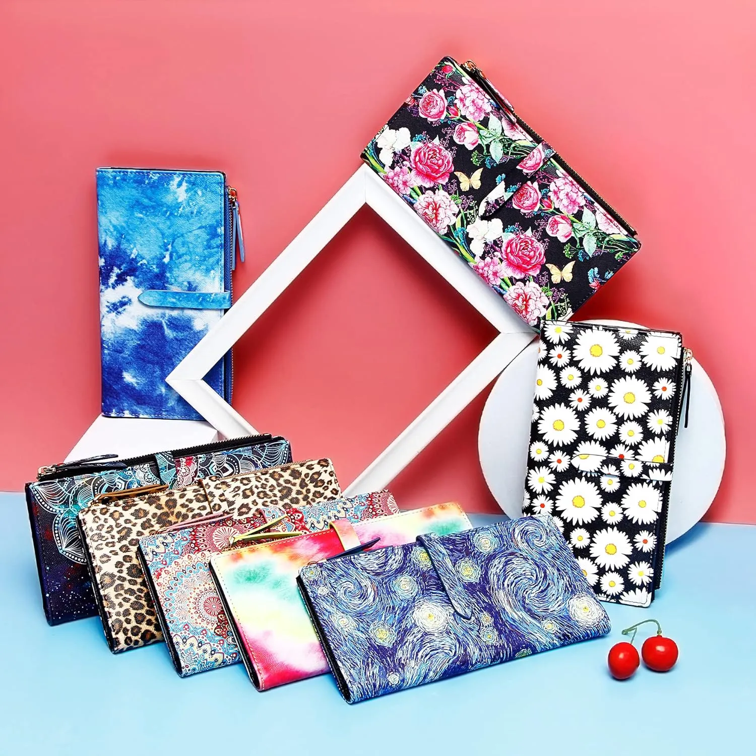 Slim Wallets for Women Credit Card Holder RFID Bifold Clutch Wallets Checkbook with Zipper Pocket