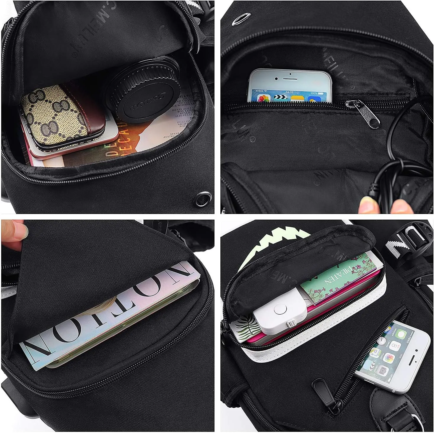 Sling Bag, Crossbody Shoulder Bag for Mens Women Multipurpose Daypacks Chest Bag
