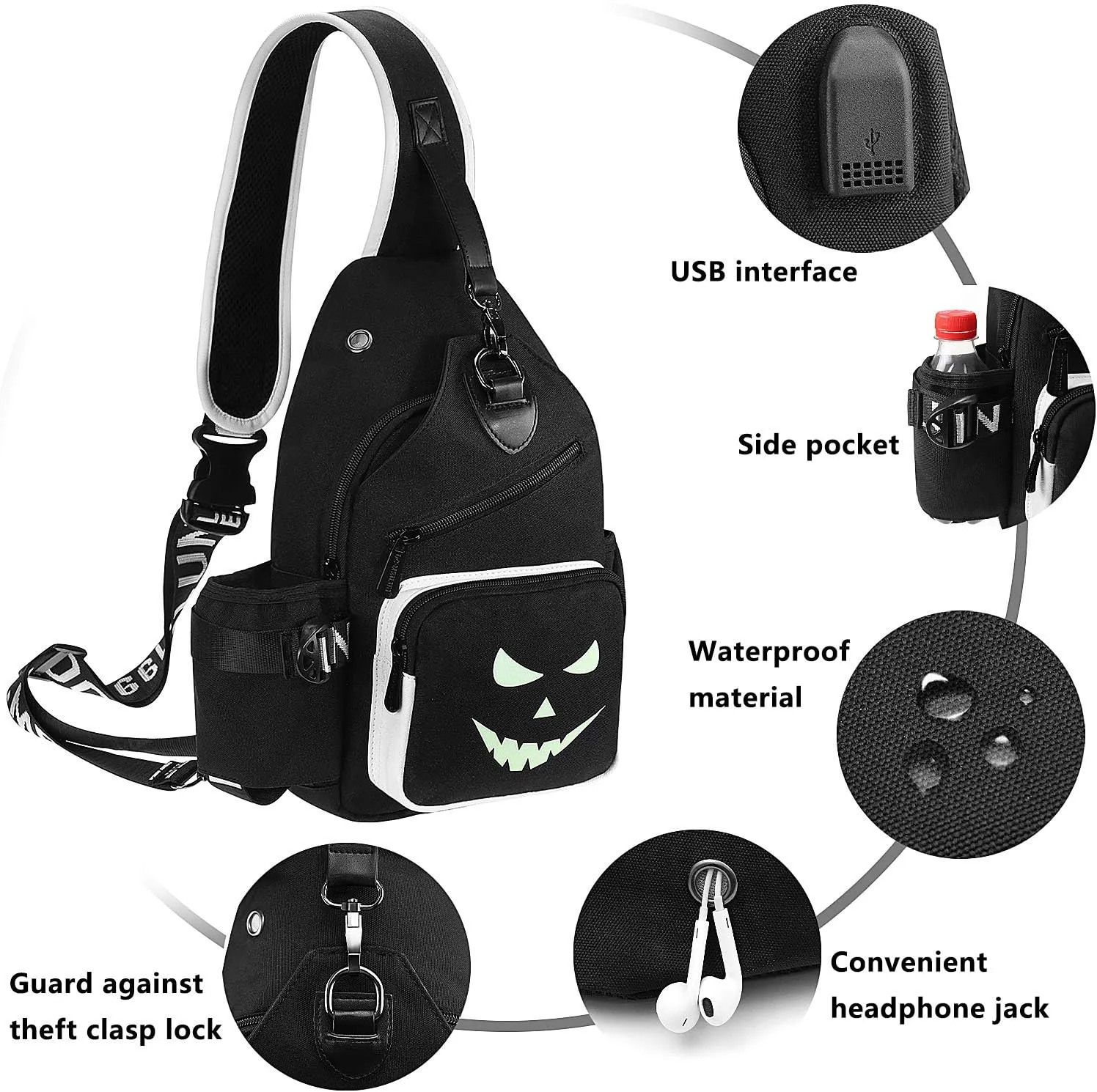 Sling Bag, Crossbody Shoulder Bag for Mens Women Multipurpose Daypacks Chest Bag