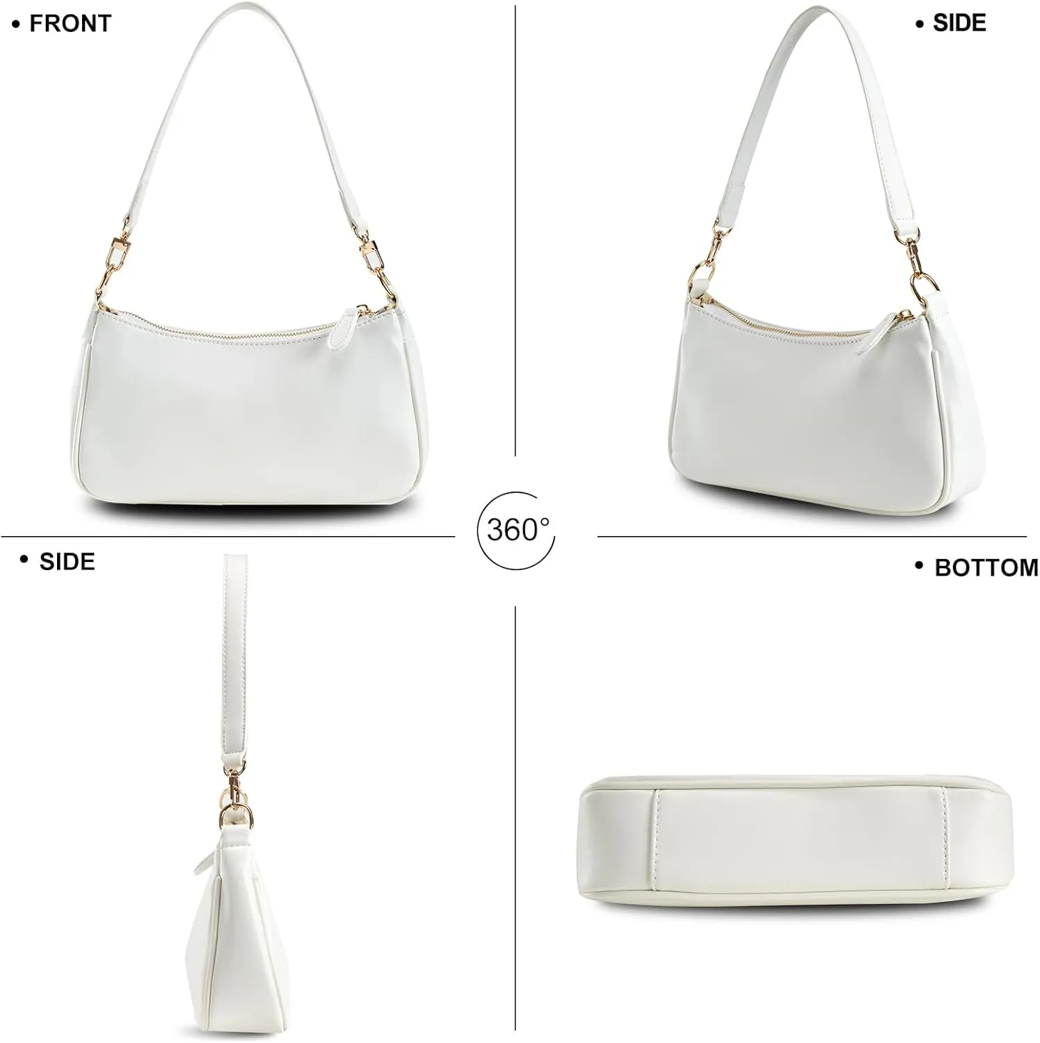 Small Cresent Shoulder Bags Crossbody Purses for Women Vegan Leather Handbag Clutch Hobo Purse