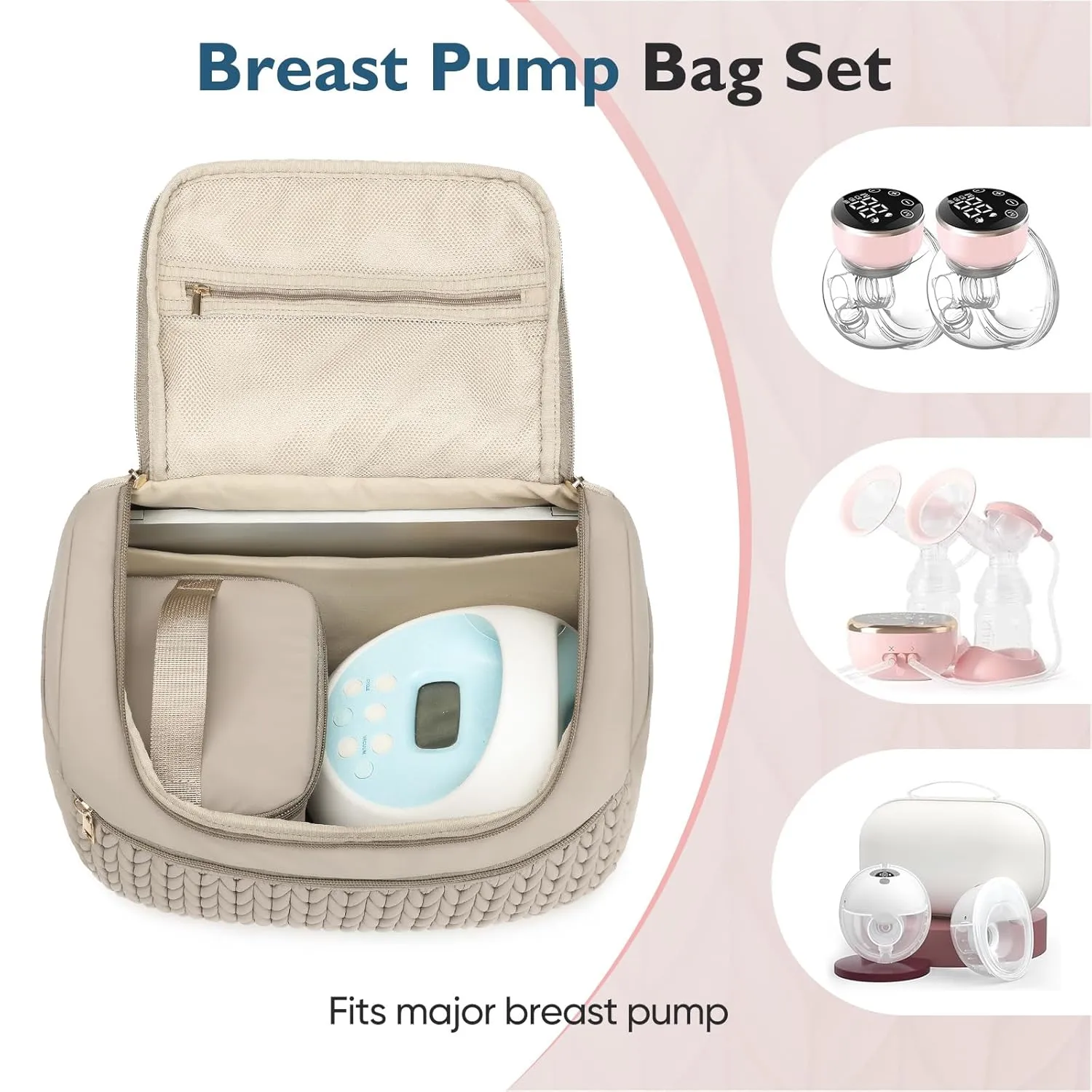 Small Diaper Bag Backpack, Mini Baby Bag, Breast Pump Backpack for Spectra S1 S2 Medela with Cooler Storage for Working Mom, Khaki