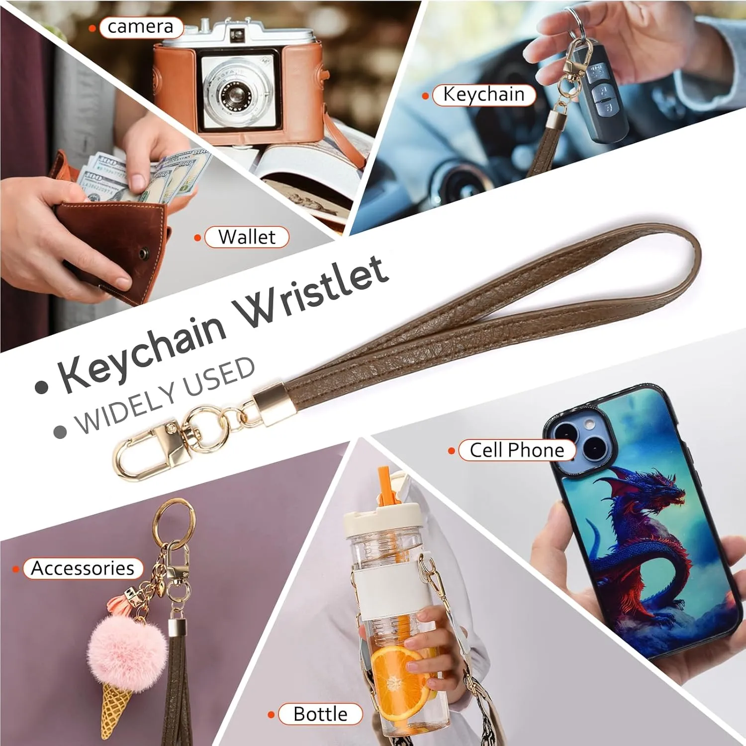 Small Wristlet Wallets for Women RFID Credit Card Holder Wallet Keychain Wristlet Wallet Credit Card Wallets for Women (Clay Brown)