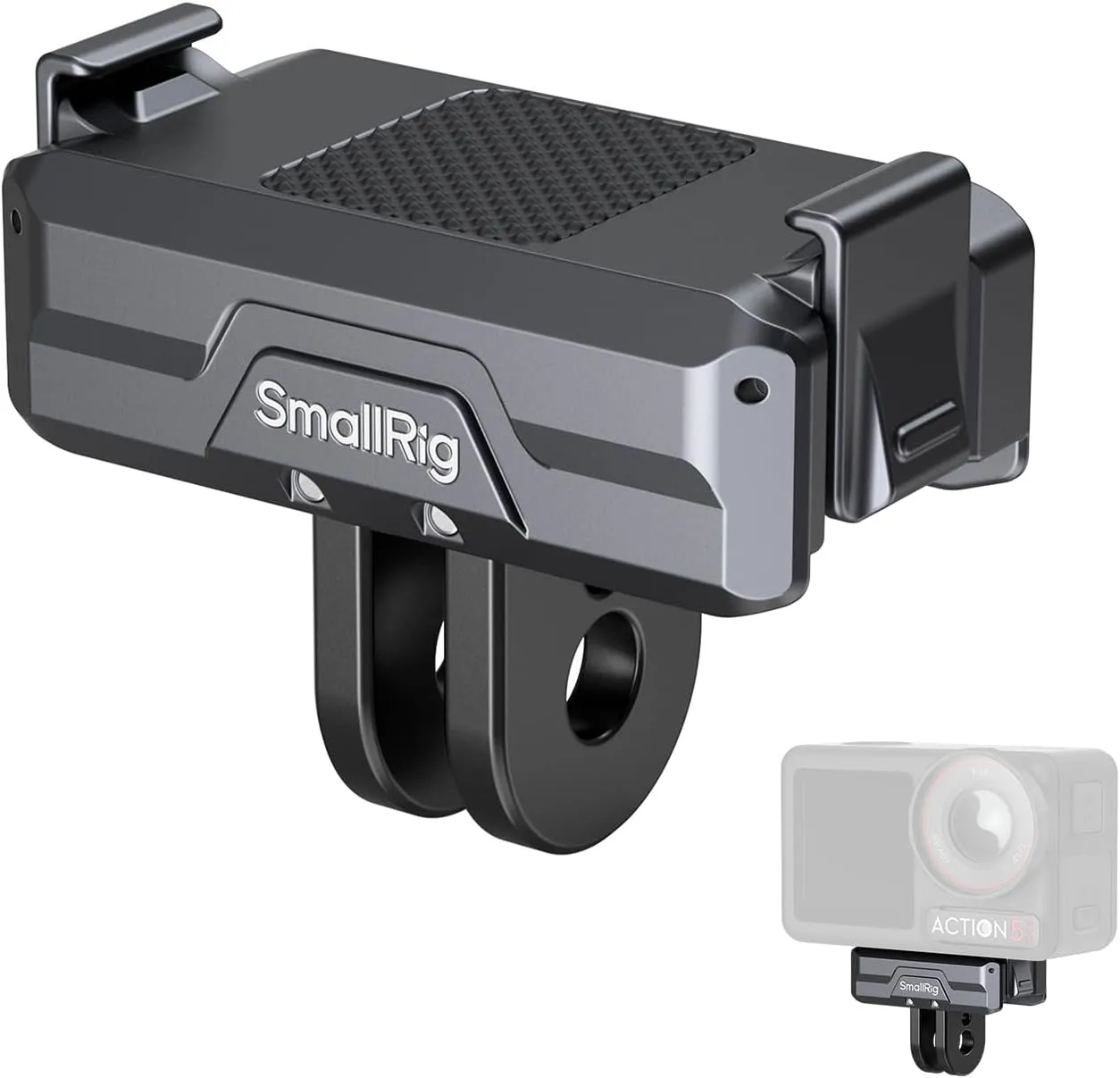 SMALLRIG Magnetic Mount Adapter for DJI Action 5/4 / 3 - Quick-Release Aluminum Base with 1/4" Thread & Foldable Connector for Tripods, Selfie Sticks, Vlogging Accessories - 3662B