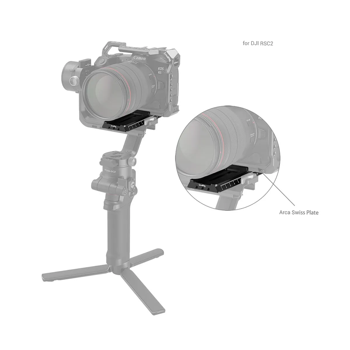 SmallRig Manfrotto-Style Quick Release Plate with Arca Mount for DJI RS Gimbals
