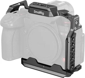 SmallRig S1R II / S1 II / S1 IIE Cage for Panasonic LUMIX S1R II / S5 II / S5 IIX / G9 II, Built-in Quick Release Plate for Arca, with 1/4''-20 & 3/8''-16 Threaded Holes, Dual NATO Rails, Cold Shoe