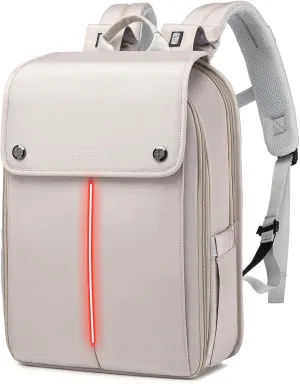 Smart Casual Laptop Backpack Led Reflective Travel Backpack Three-Speed Adjustment Expandable Carry-On Laptop Bag for Cycling Work and Daily Use,for Women,Lotus Pink