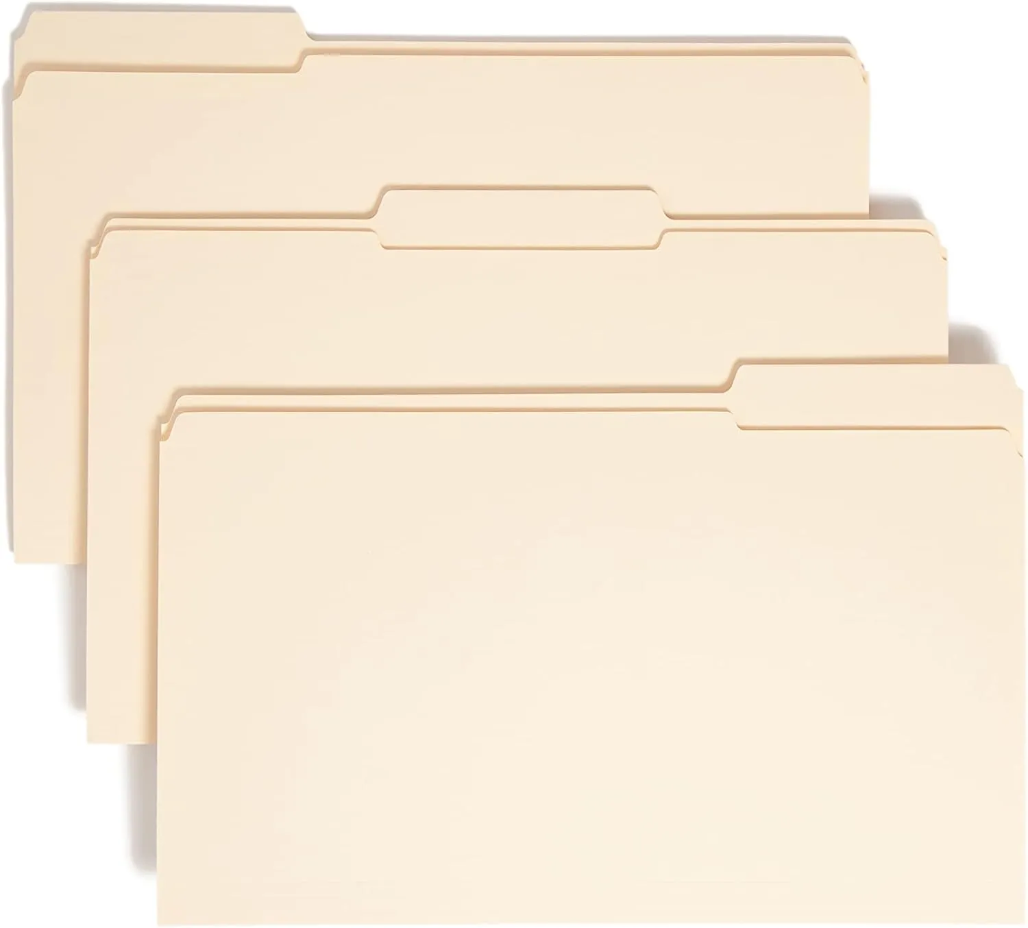 Smead File Folder, Reinforced 1/3-Cut Tab, Assorted Positions, Legal Size, Manila, 100 per Box (15334)