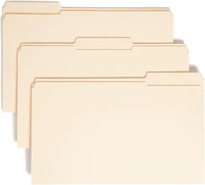 Smead File Folder, Reinforced 1/3-Cut Tab, Assorted Positions, Legal Size, Manila, 100 per Box (15334)