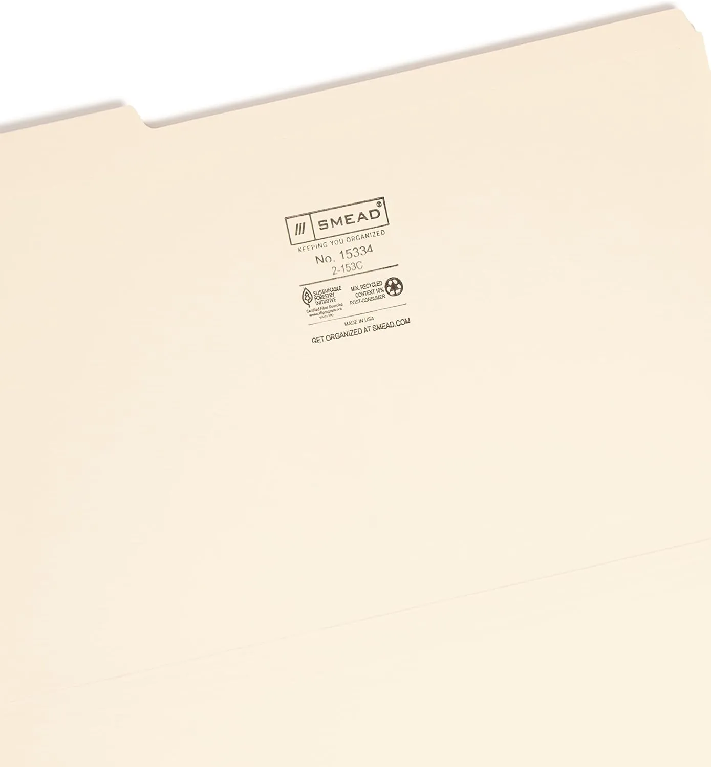 Smead File Folder, Reinforced 1/3-Cut Tab, Assorted Positions, Legal Size, Manila, 100 per Box (15334)
