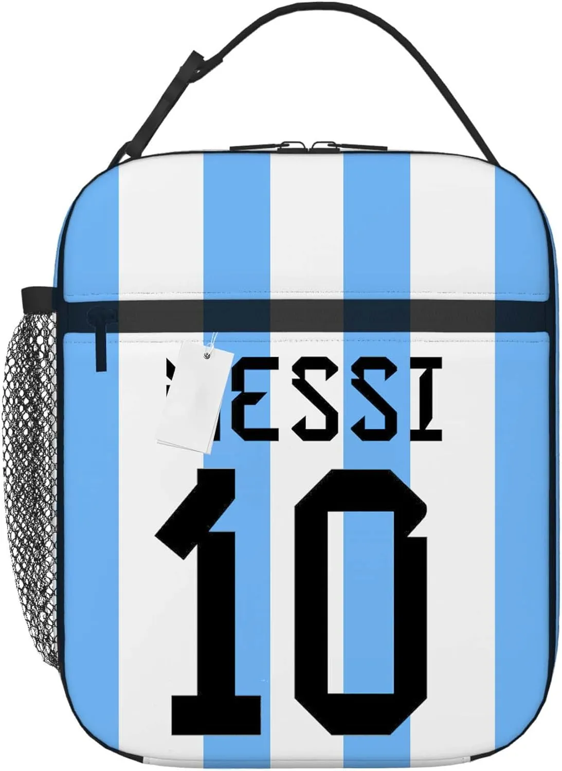 Soccer Lunch Box, Cute Insulated Lunch Bag for Soccer Lovers, Reusable Large Capacity Lunch Box for Women Men Adults Work Picnic Travel Beach (Blue)