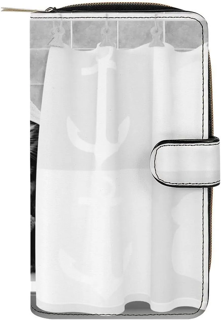 Soft Clutch PU Leather Wallet with 12 Card Slots, Zipper Card Case Holder Purse