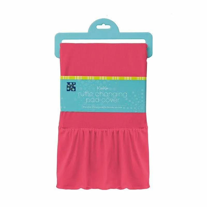 Solid Bamboo Ruffle Changing Pad Cover - Taffy - One Size