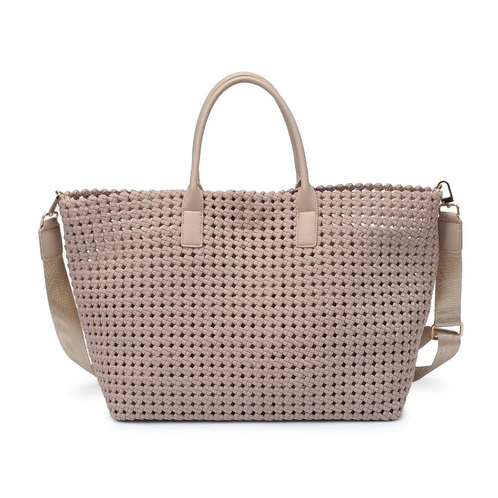 Solstice - Large Hand Woven Knot Tote: Nude