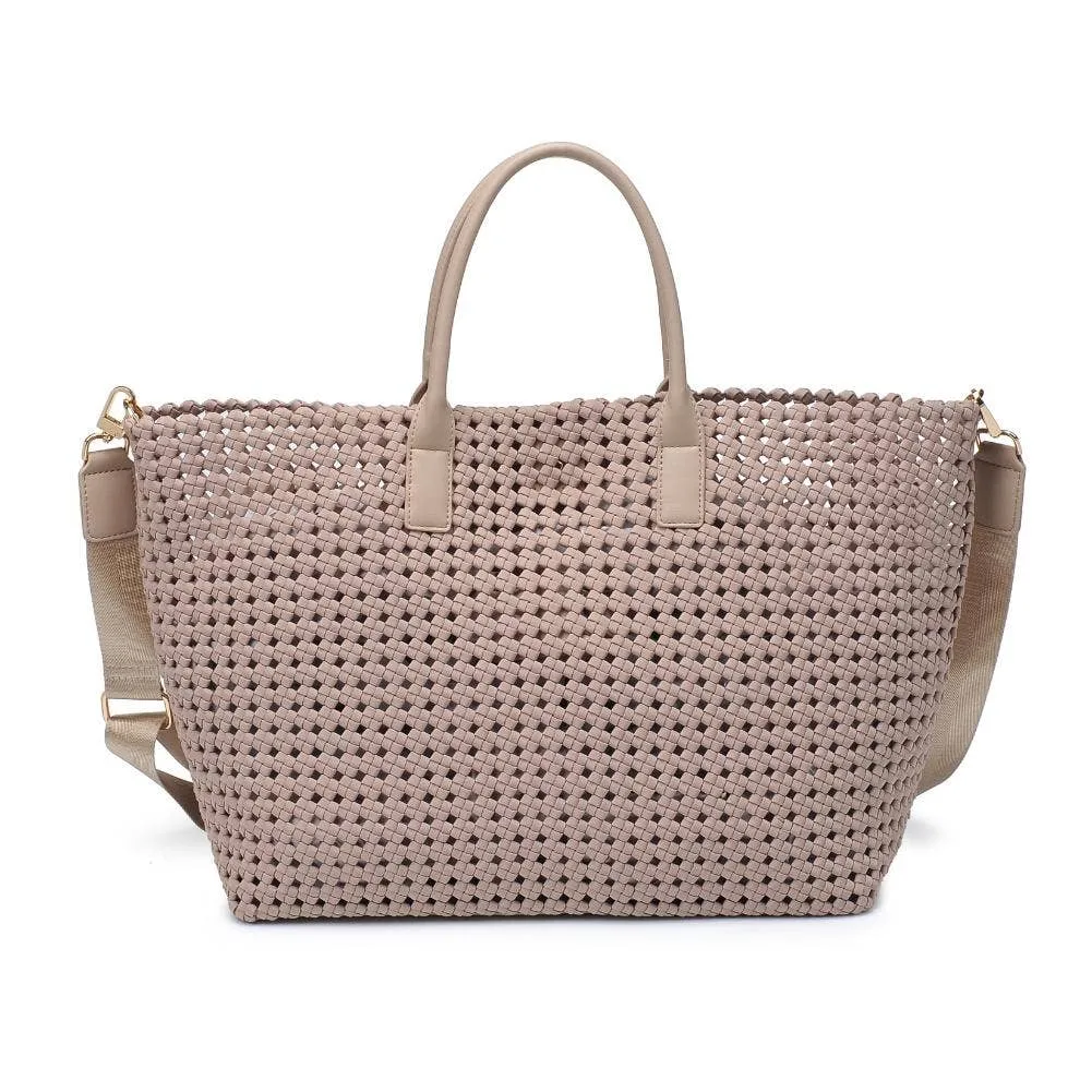 Solstice - Large Hand Woven Knot Tote: Nude