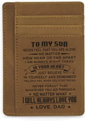 Son Memorial Gifts - Personalized Pocket Wallet For Daughter Gifts - 18th Birthday Graduation Christmas Gifts