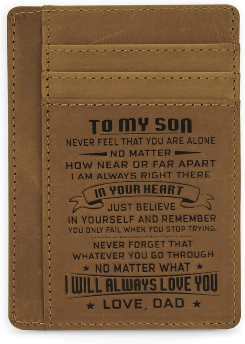 Son Memorial Gifts - Personalized Pocket Wallet For Daughter Gifts - 18th Birthday Graduation Christmas Gifts