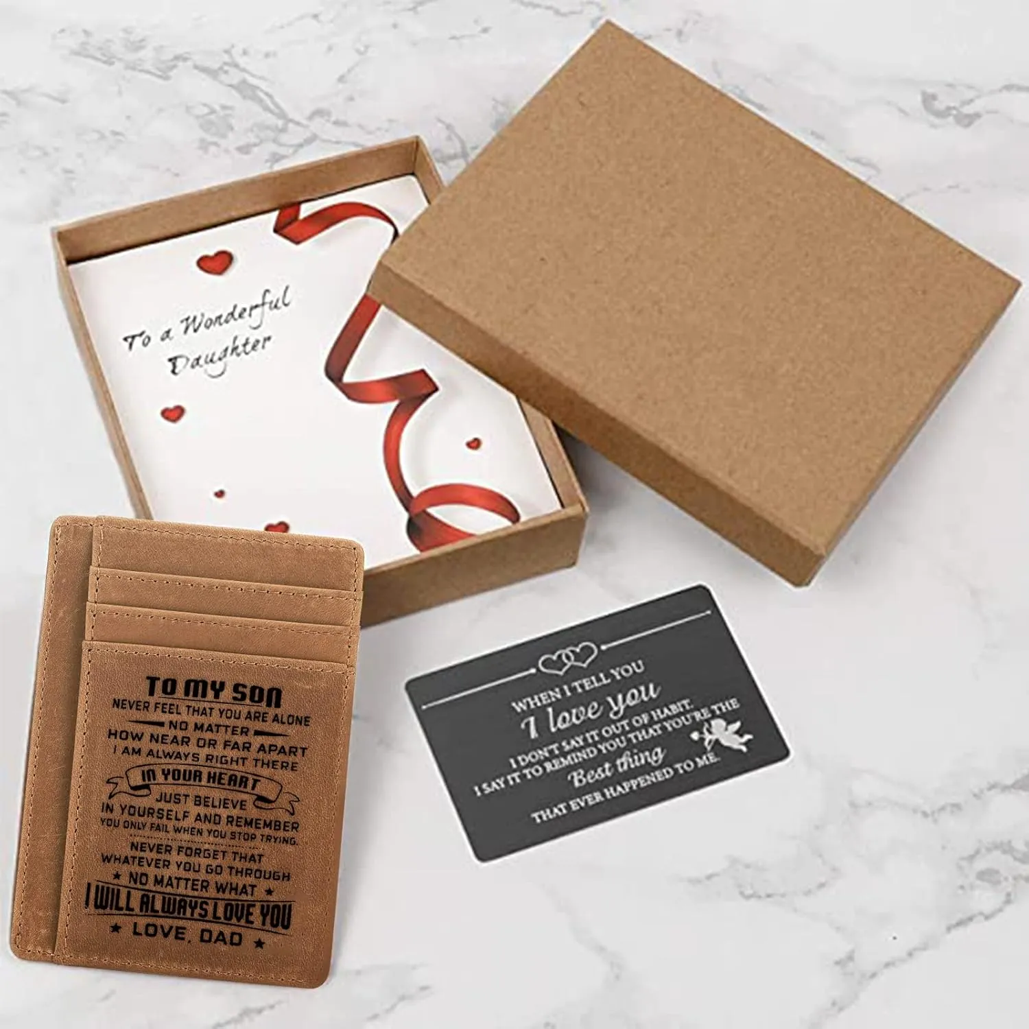 Son Memorial Gifts - Personalized Pocket Wallet For Daughter Gifts - 18th Birthday Graduation Christmas Gifts