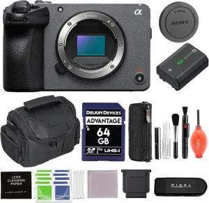 Sony FX30B Digital Cinema Camera (ILME-FX30B) Bundle with Gadget Bag   Lexar 800X 64GB SD Card   More