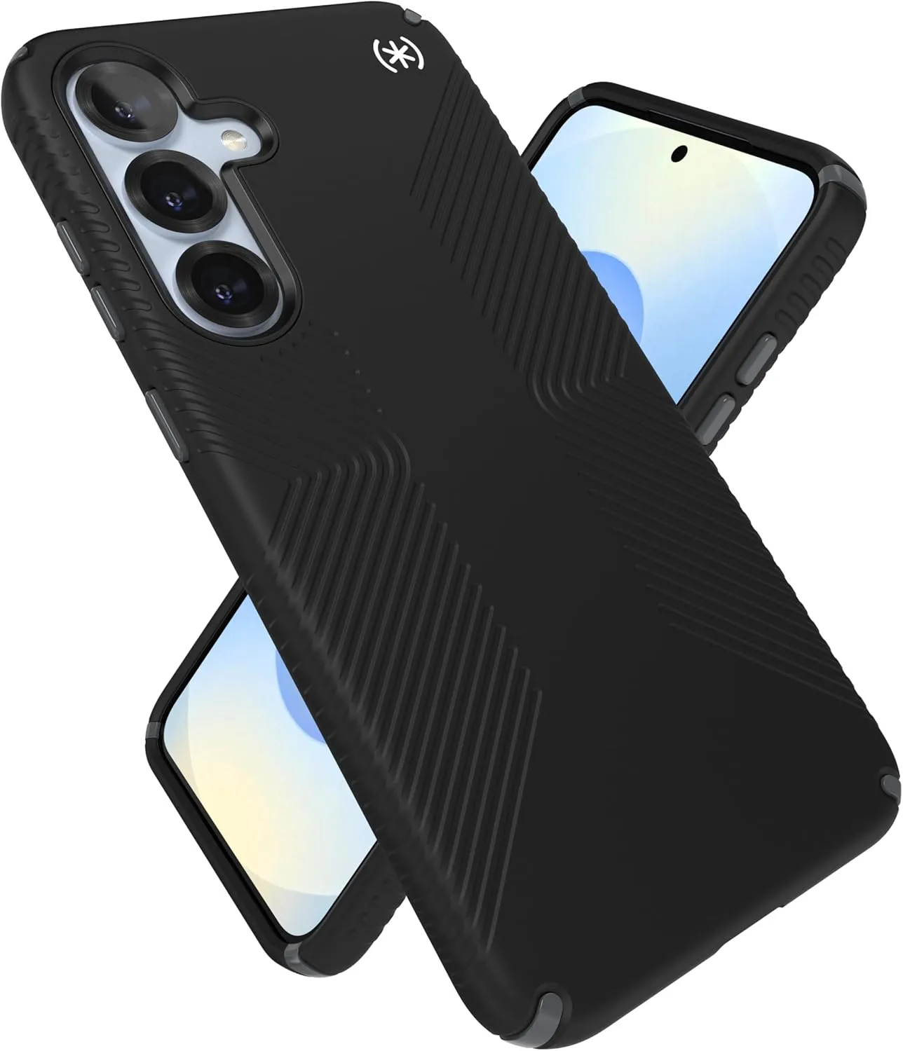 Speck Samsung Galaxy S25 Plus Case - 13-Foot Drop Protection, No-Slip Grips - Samsung S25 Plus Case - Raised Bezel and Enhanced Buttons - Presidio 2 Grip - Black/Slate Grey (Pack of 1)