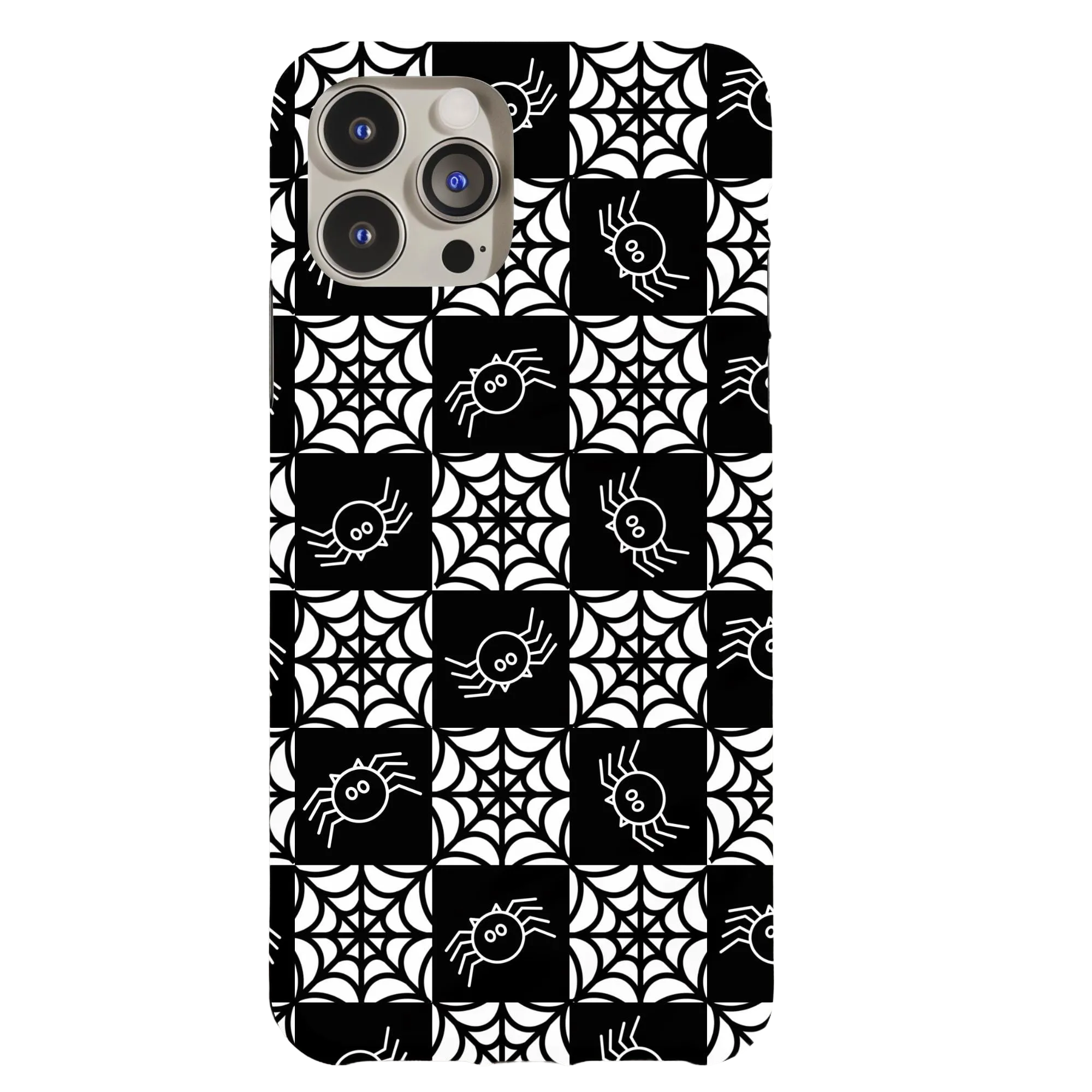 Spider Webs Halloween Checker Phone Case