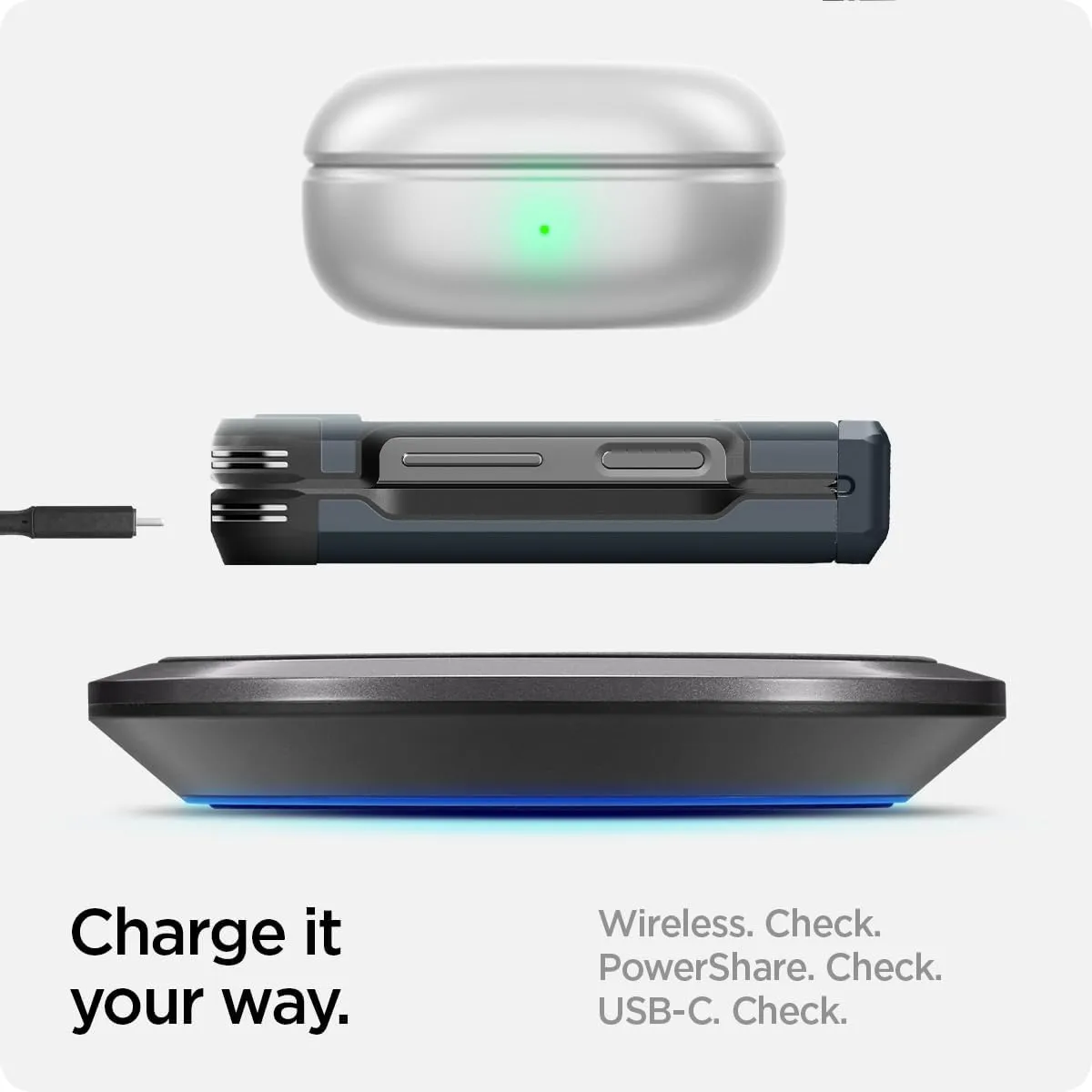 Spigen Tough Armor Pro Designed for Galaxy Z Flip 6 Case (2024) [Kickstand] - Metal Slate