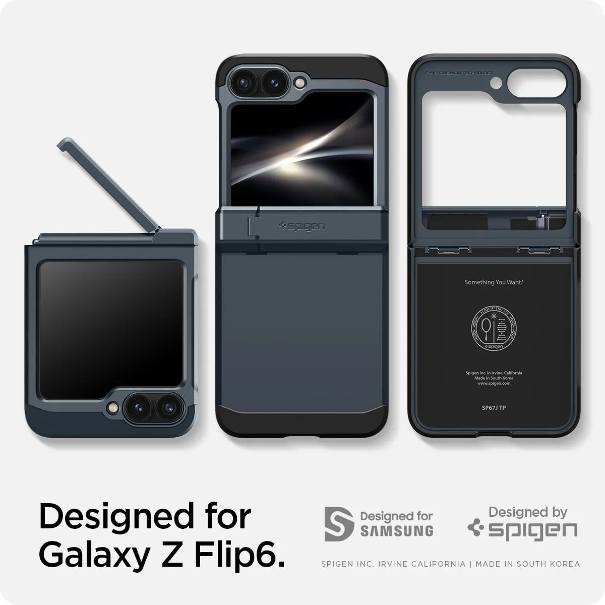 Spigen Tough Armor Pro Designed for Galaxy Z Flip 6 Case (2024) [Kickstand] - Metal Slate