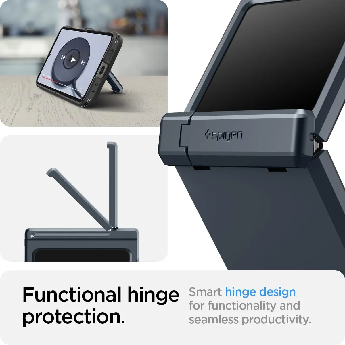 Spigen Tough Armor Pro Designed for Galaxy Z Flip 6 Case (2024) [Kickstand] - Metal Slate