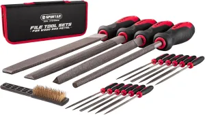 Spurtar 18pcs Metal File Set 4pcs Long Metal File 12pcs Needle File with Wire Brush T12 for Wood Steel Aluminum Copper Jewelry Ceramic Glass Plastic DIY Gadget for Men