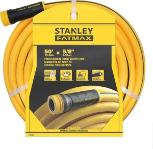Stanley Fatmax Professional Grade Water Hose, 50' x 5/8", Yellow 500 PSI