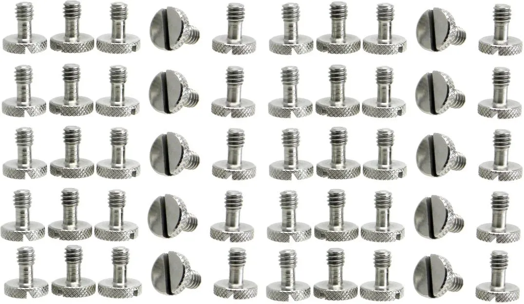 Steel Screws 1/4" Tripod Quick Release QR Plate Camera Flathead Slot Stainless SS ideal for Manfrotto / Sachtler (50)
