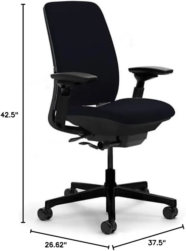 Steelcase Amia Chair (Renewed) (Black Fabric Black Frame)