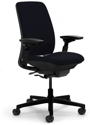 Steelcase Amia Chair (Renewed) (Black Fabric Black Frame)